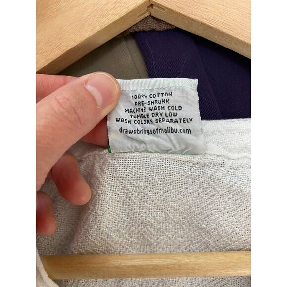 Drawstrings of Malibu Women's Size XS White 3/4 Sleeve V-Neck Cotton V-Neck Top - Picture 7 of 8